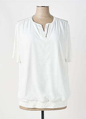 Blouse légère et transparente manches courtes blanc FRANK WALDER femme