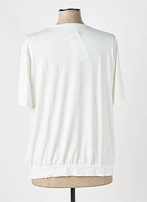 Blouse légère et transparente manches courtes blanc FRANK WALDER femme