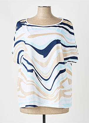 T-shirt stretch manches courtes blanc MARBLE femme