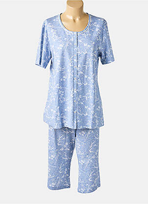 Pyjama coupe droite bleu PASTUNETTE femme