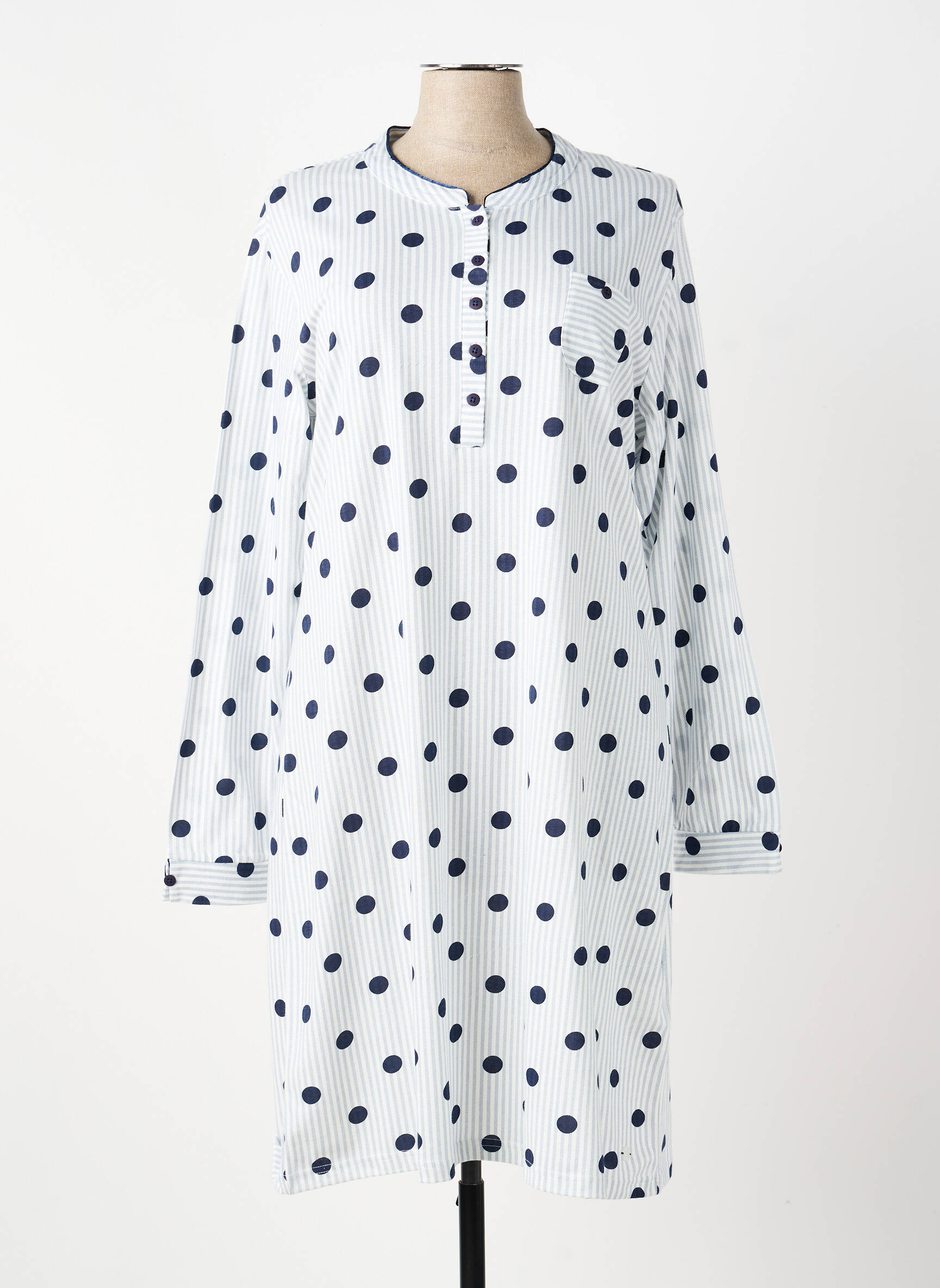 Chemise de nuit imprimé rayures bleu PASTUNETTE femme