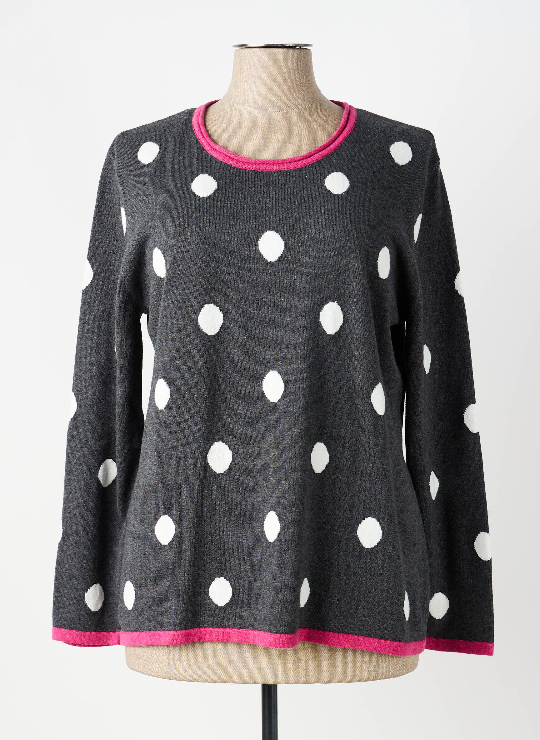 Pull tissage chiné manches longues gris MARBLE femme