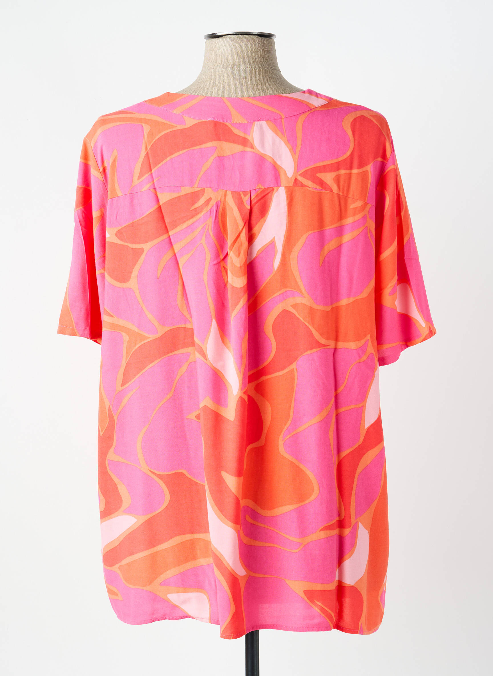 Blouse tissage popeline manches courtes orange BETTY BARCLAY femme