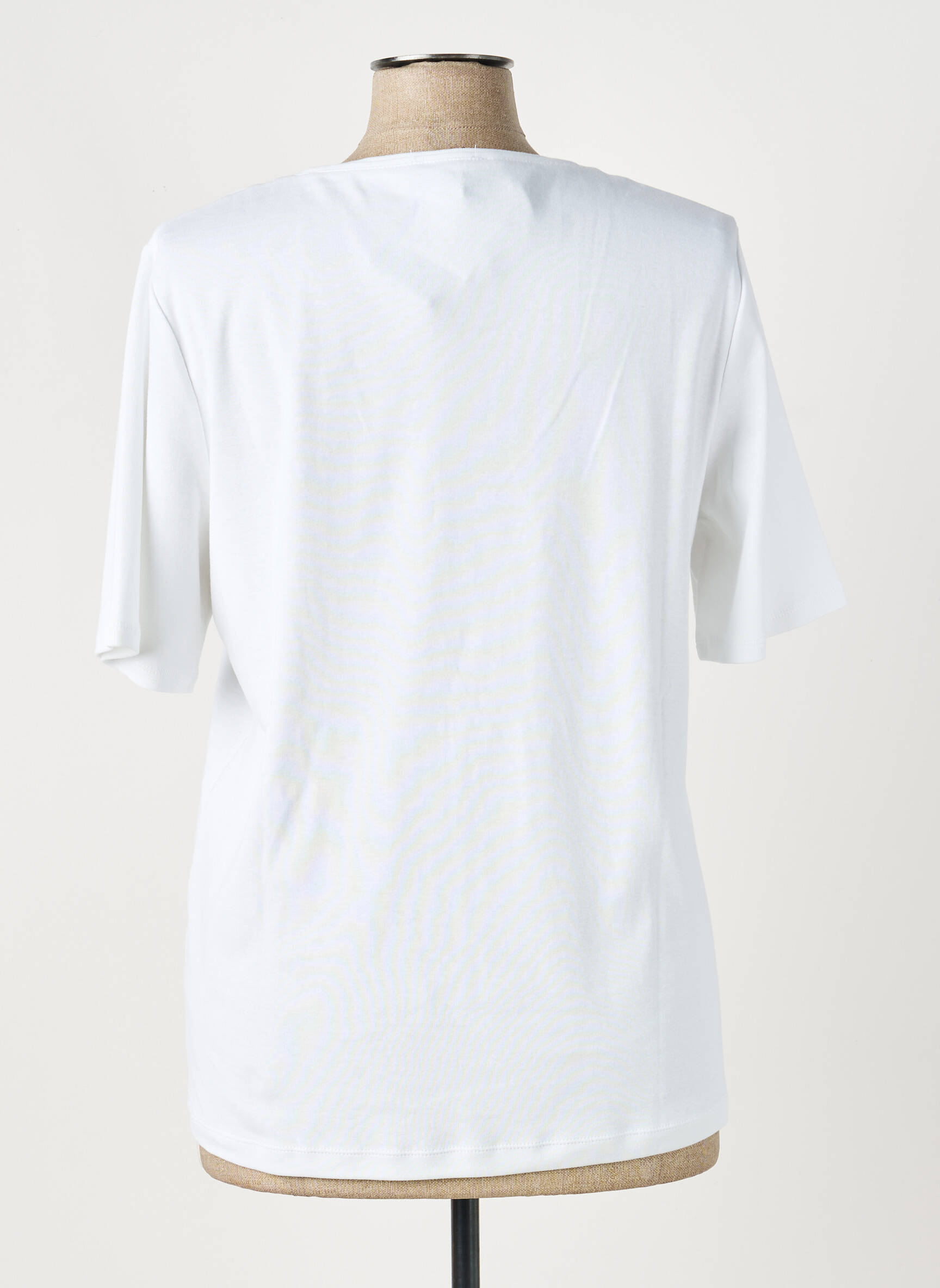 T-shirt sérigraphie manches courtes blanc MARBLE femme