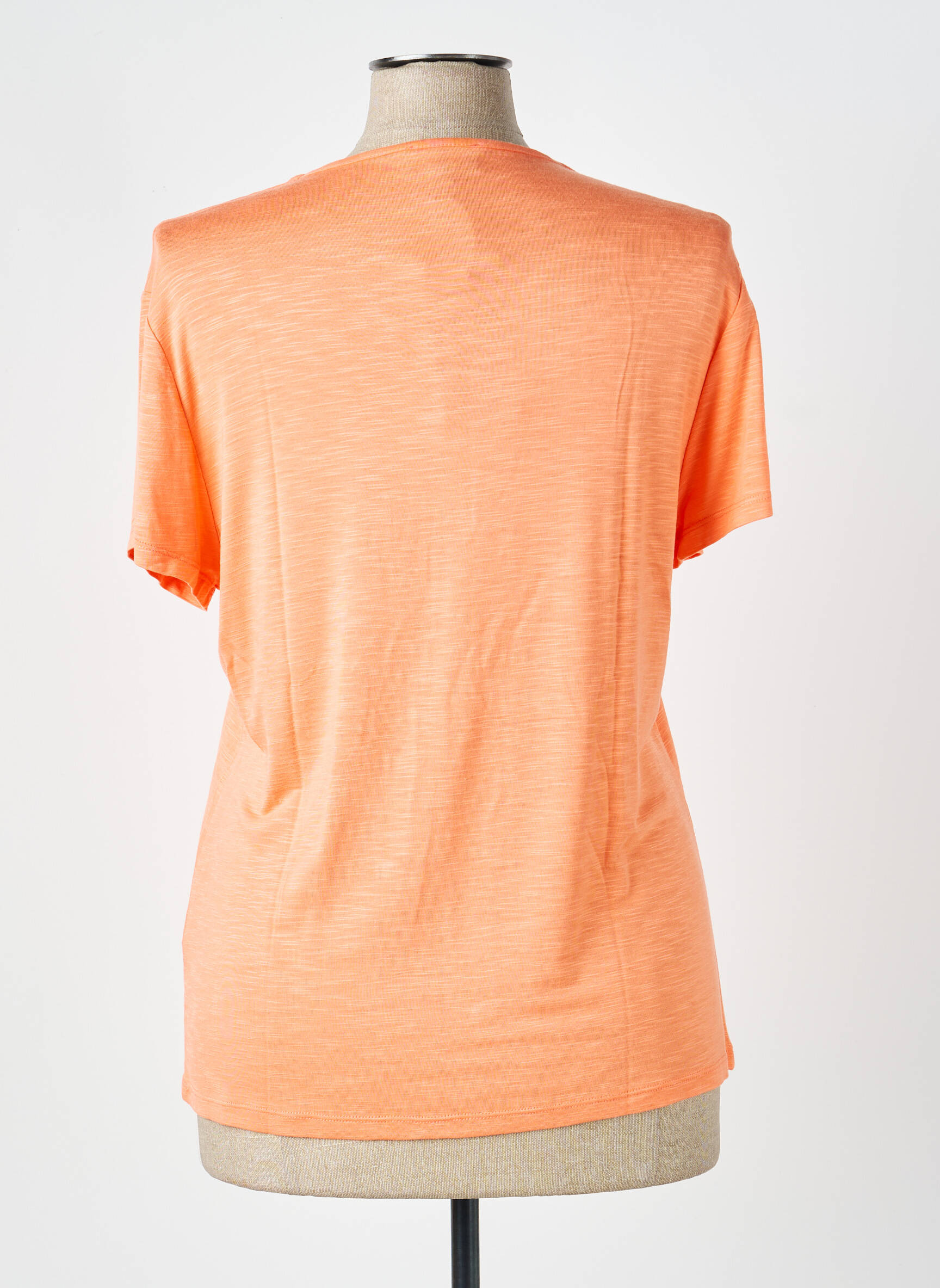 T-shirt coupe droite manches courtes orange MARBLE femme
