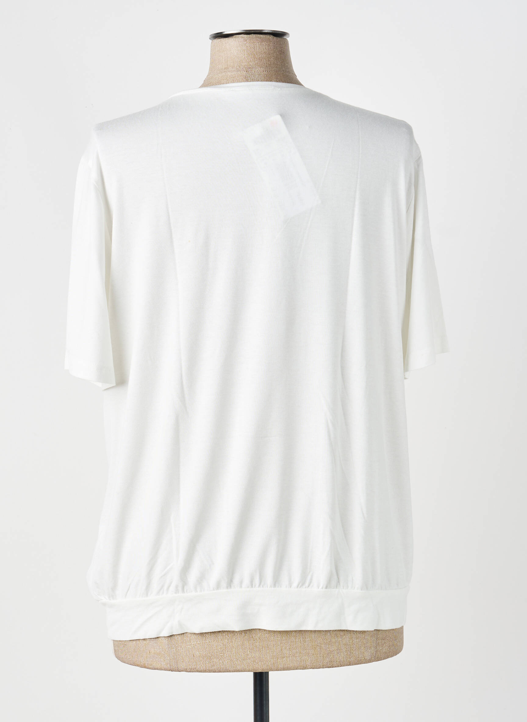 Blouse légère et transparente manches courtes blanc FRANK WALDER femme