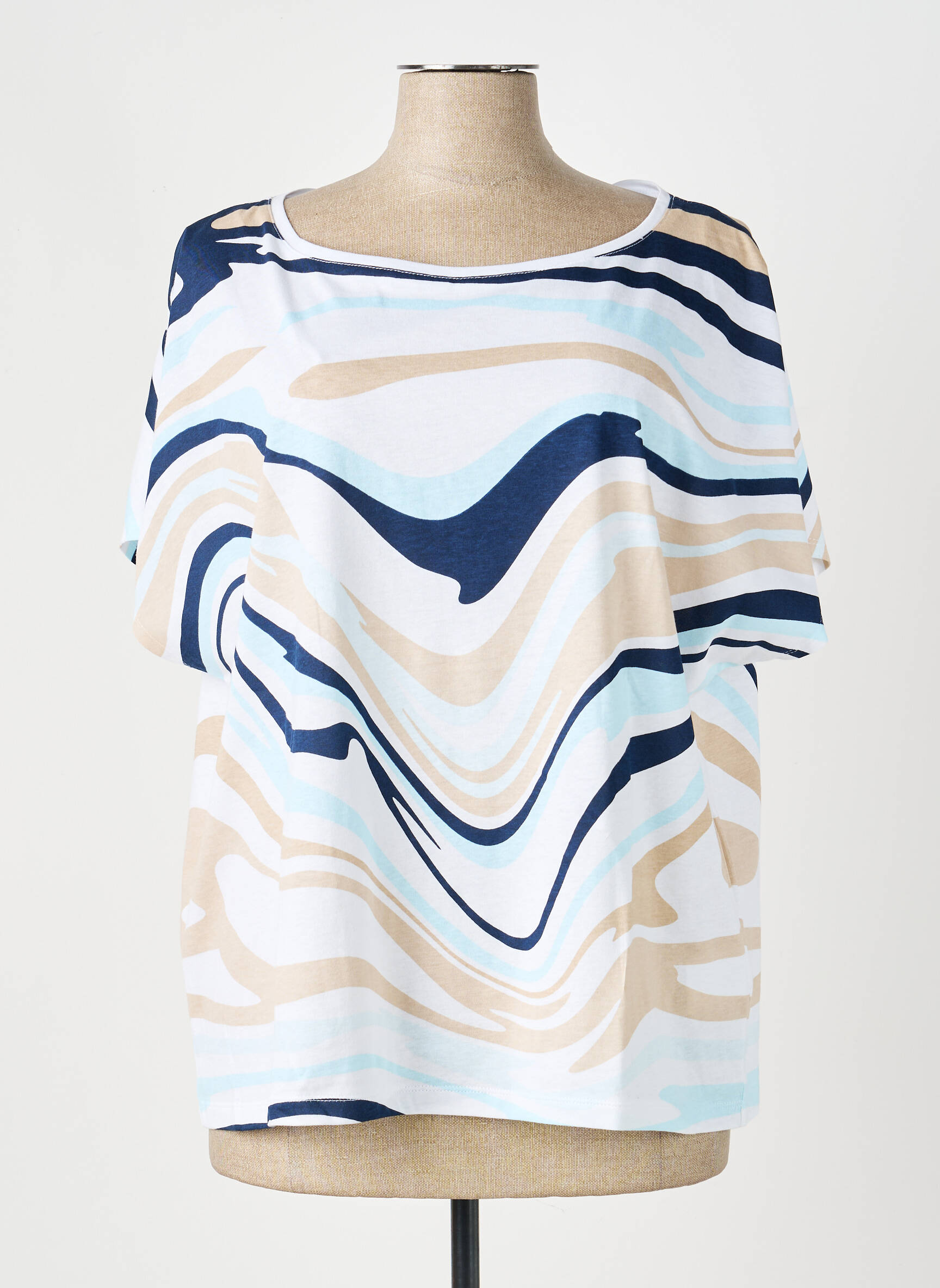 T-shirt stretch manches courtes blanc MARBLE femme