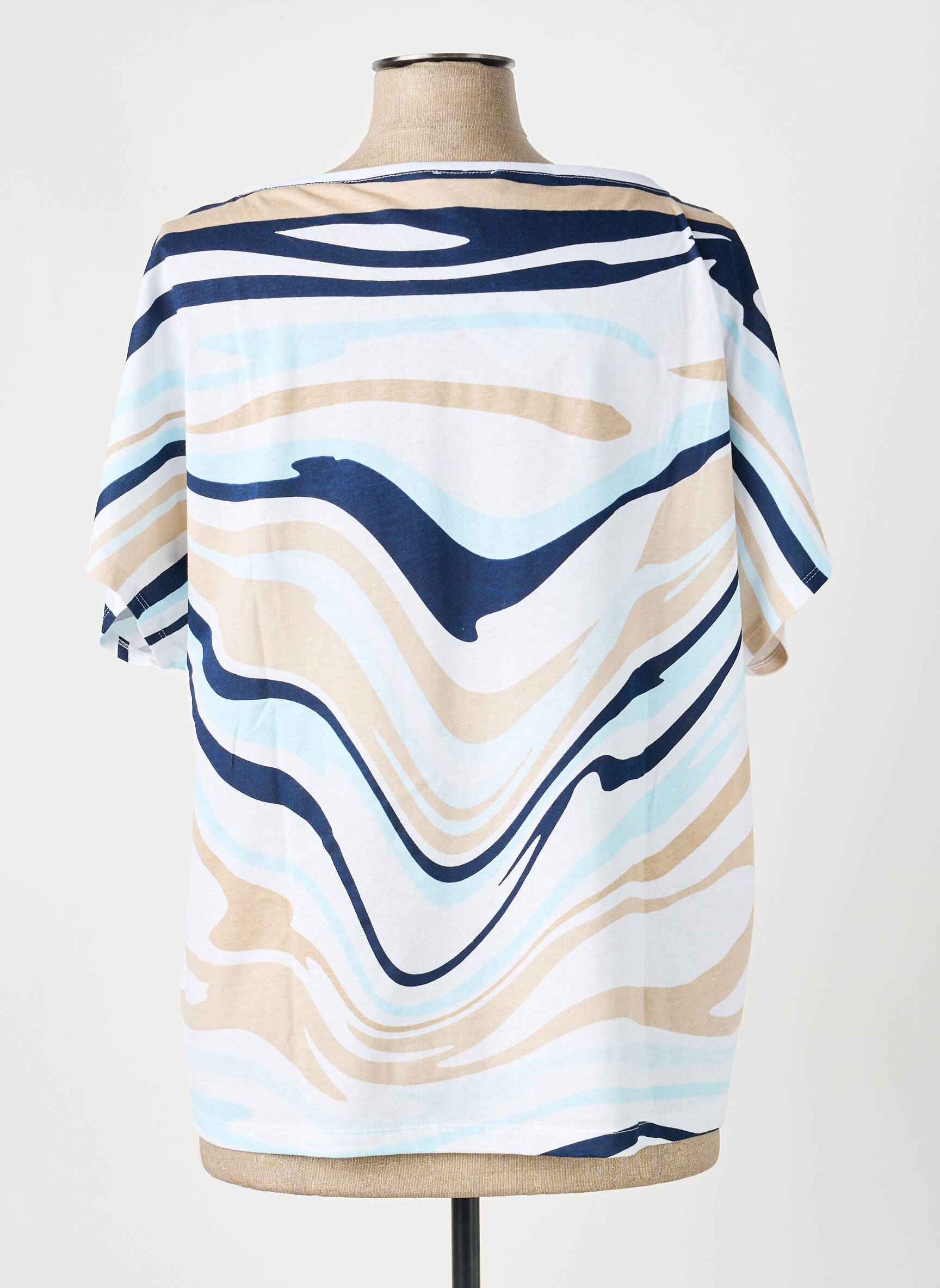 T-shirt stretch manches courtes blanc MARBLE femme
