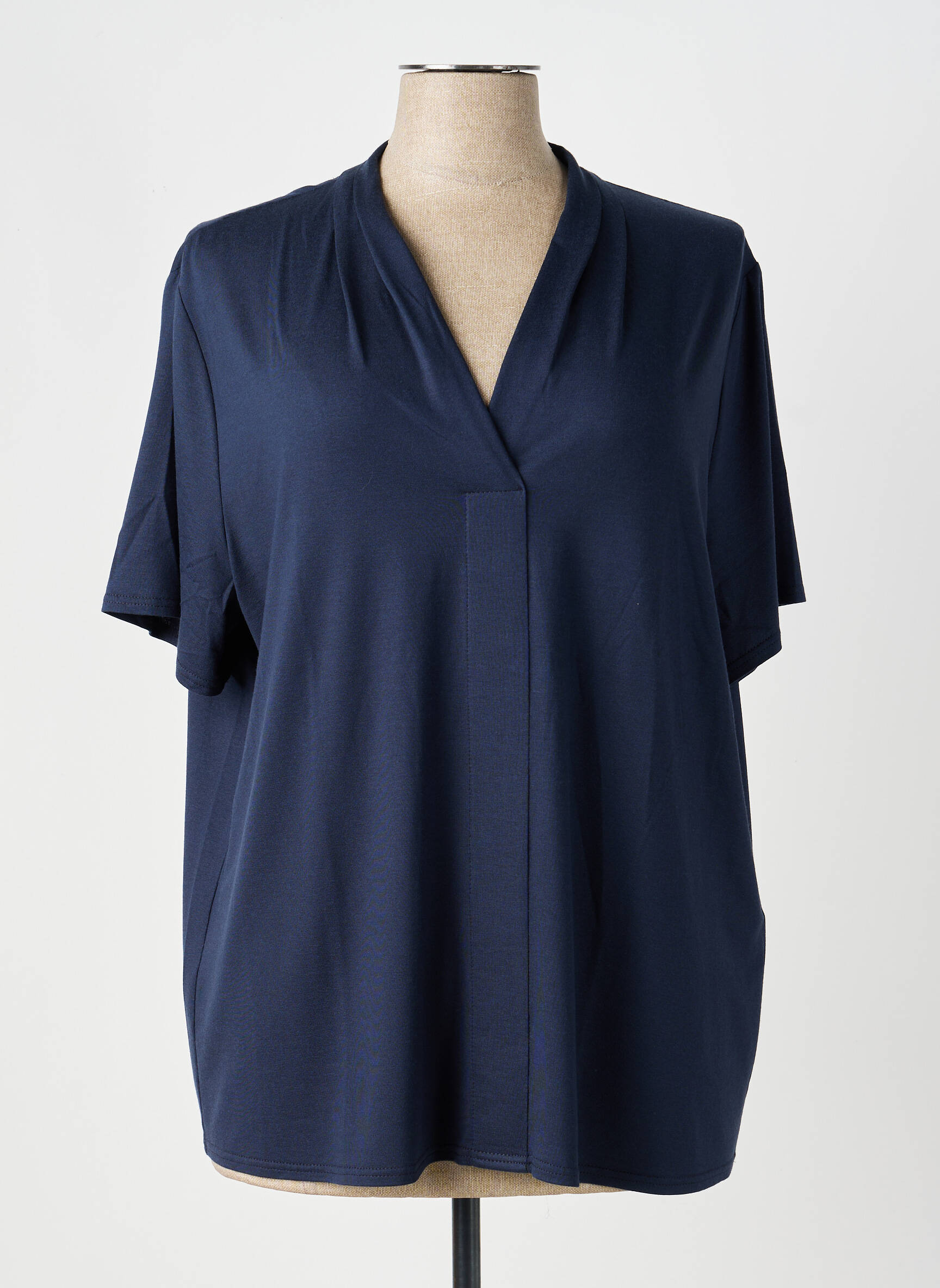 T-shirt coupe droite manches courtes bleu FRANK WRIGHT femme
