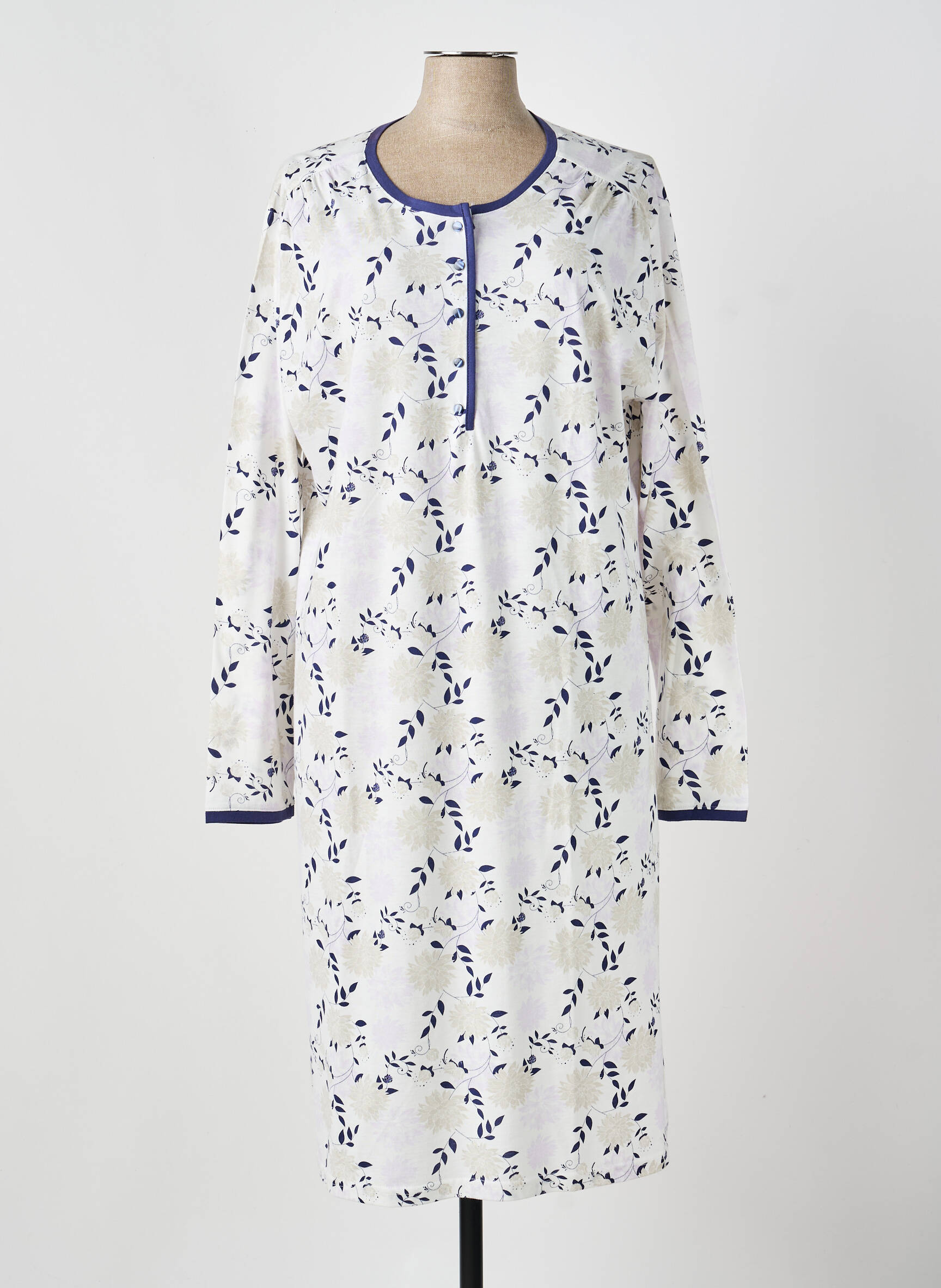 Chemise de nuit imprimé fleurs bleu PASTUNETTE femme