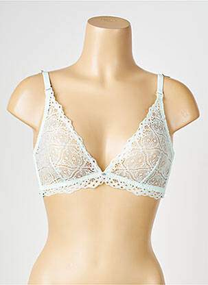 Soutien-gorge effet matière satinée haut triangles vert IMPLICITE femme