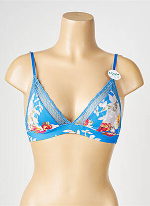 Soutien-gorge sans armature haut triangles bleu DORINA femme