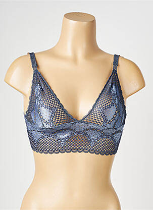 Soutien-gorge effet matière satinée bralettes bleu IMPLICITE femme