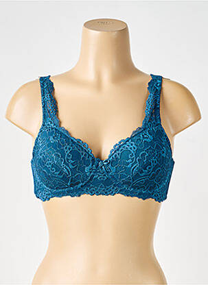 Soutien-gorge effet matière satinée haut soutien-gorge moulé bleu DAMART femme