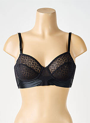 Soutien-gorge effet matière satinée haut soutien-gorge emboitant noir IMPLICITE femme