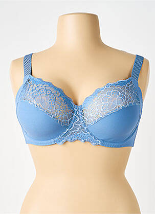 Soutien-gorge broderie haut soutien-gorge emboitant bleu SIMONE PERELE femme