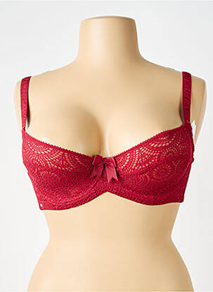 Soutien-gorge effet matière satinée haut soutien-gorge emboitant rouge VALEGE femme