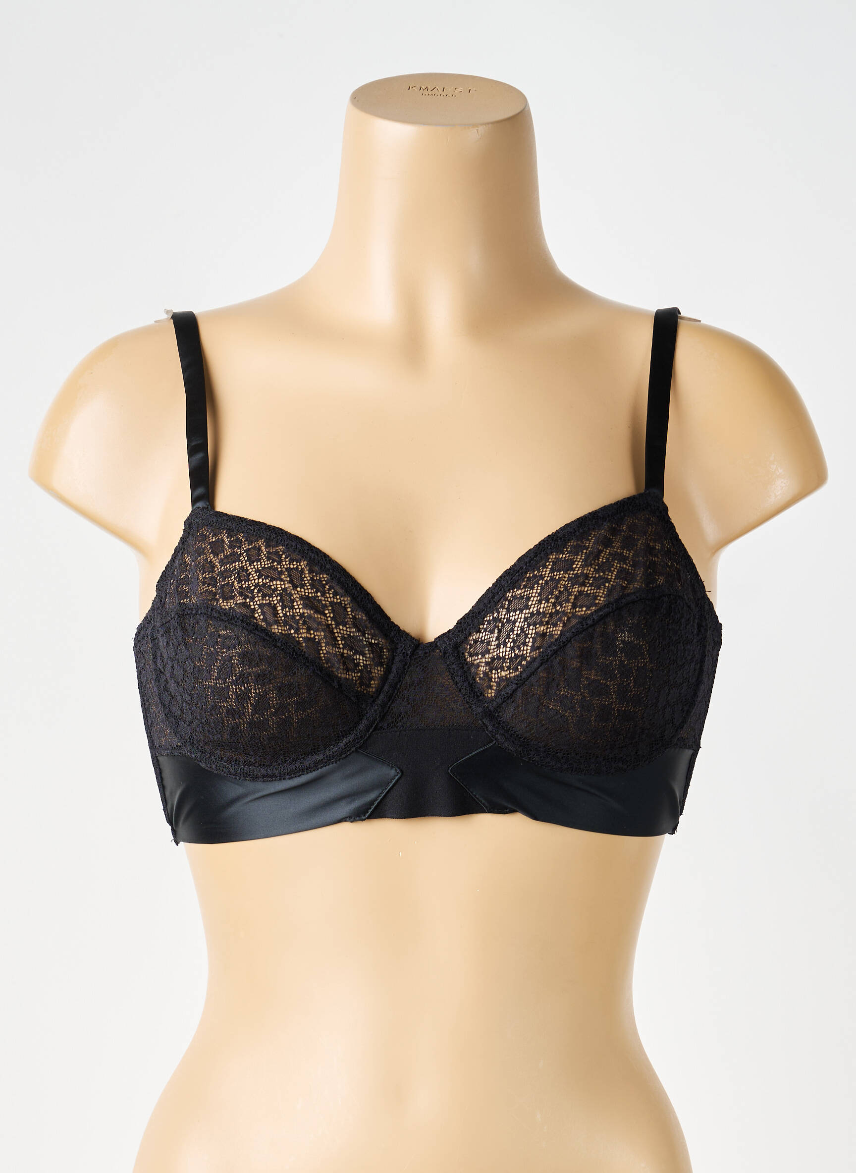 Soutien-gorge effet matière satinée haut soutien-gorge emboitant noir IMPLICITE femme