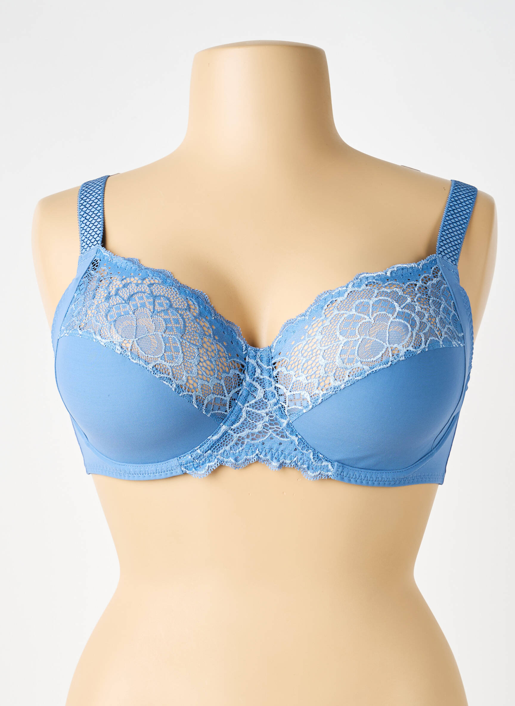 Soutien-gorge broderie haut soutien-gorge emboitant bleu SIMONE PERELE femme