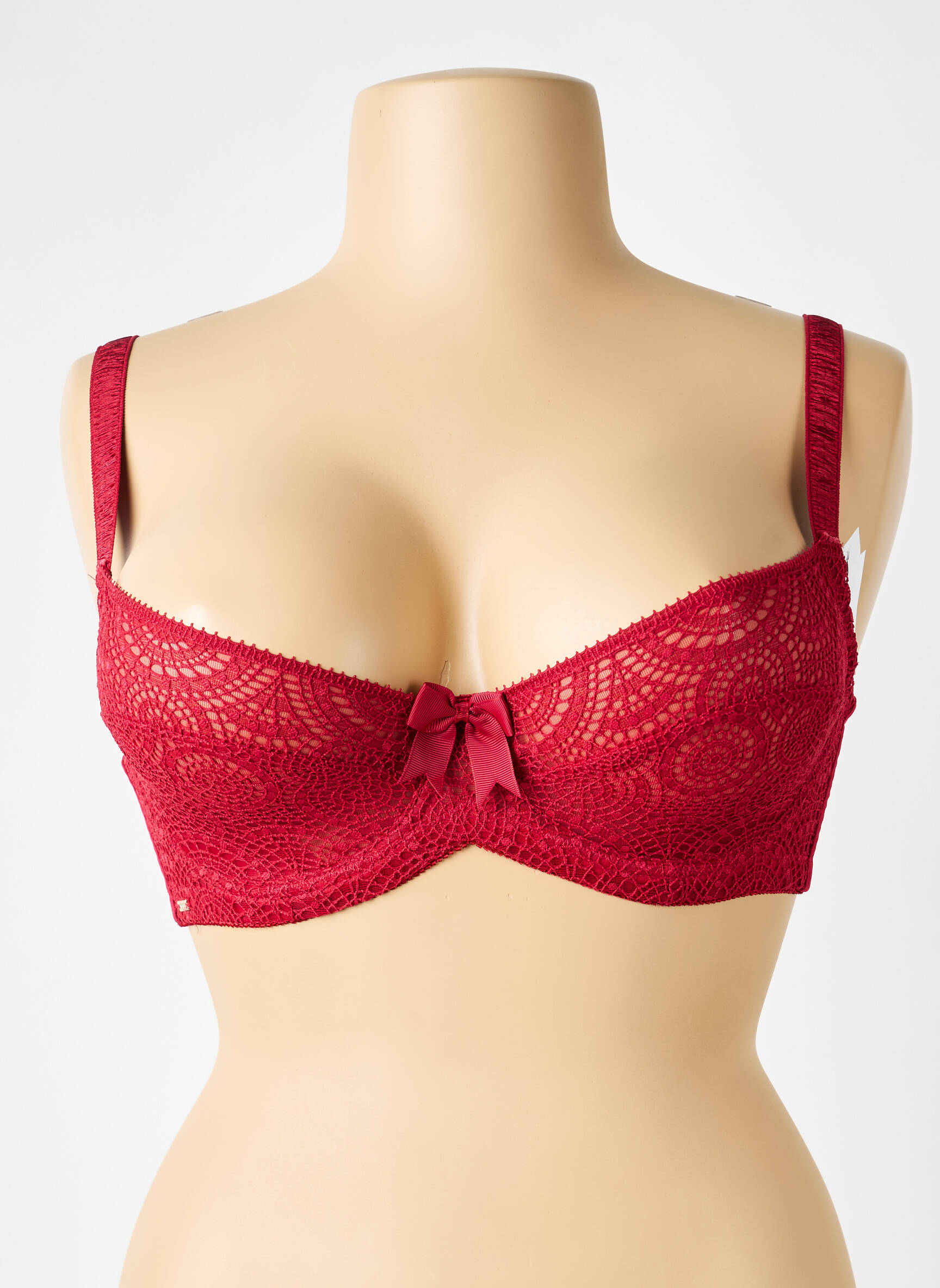 Soutien-gorge effet matière satinée haut soutien-gorge emboitant rouge VALEGE femme