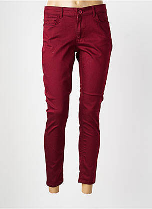 Jeans coupe slim tissage brut taille normale rouge MORE & MORE femme