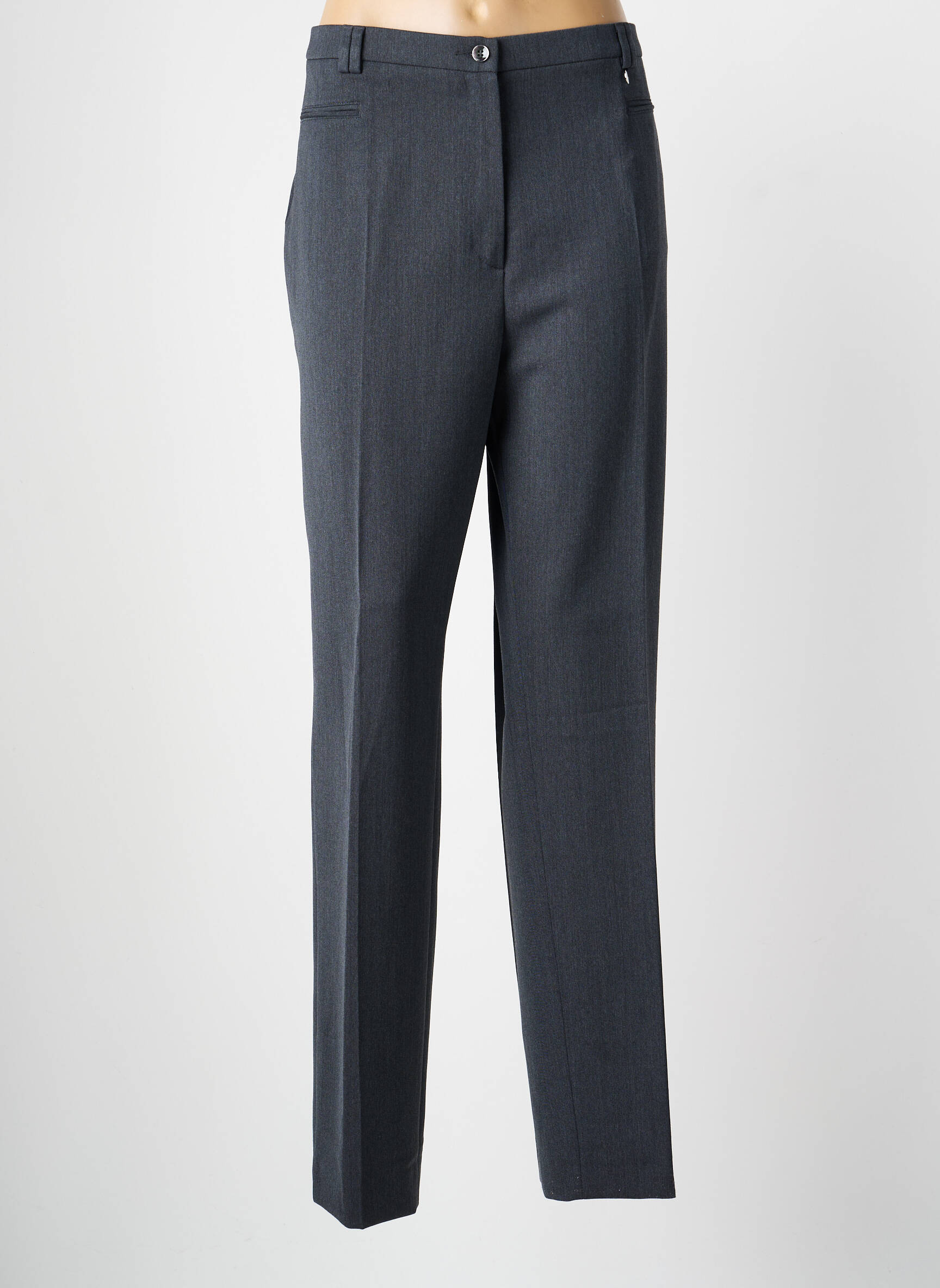 Pantalon droit taille à pinces taille normale gris SAINT HILAIRE femme