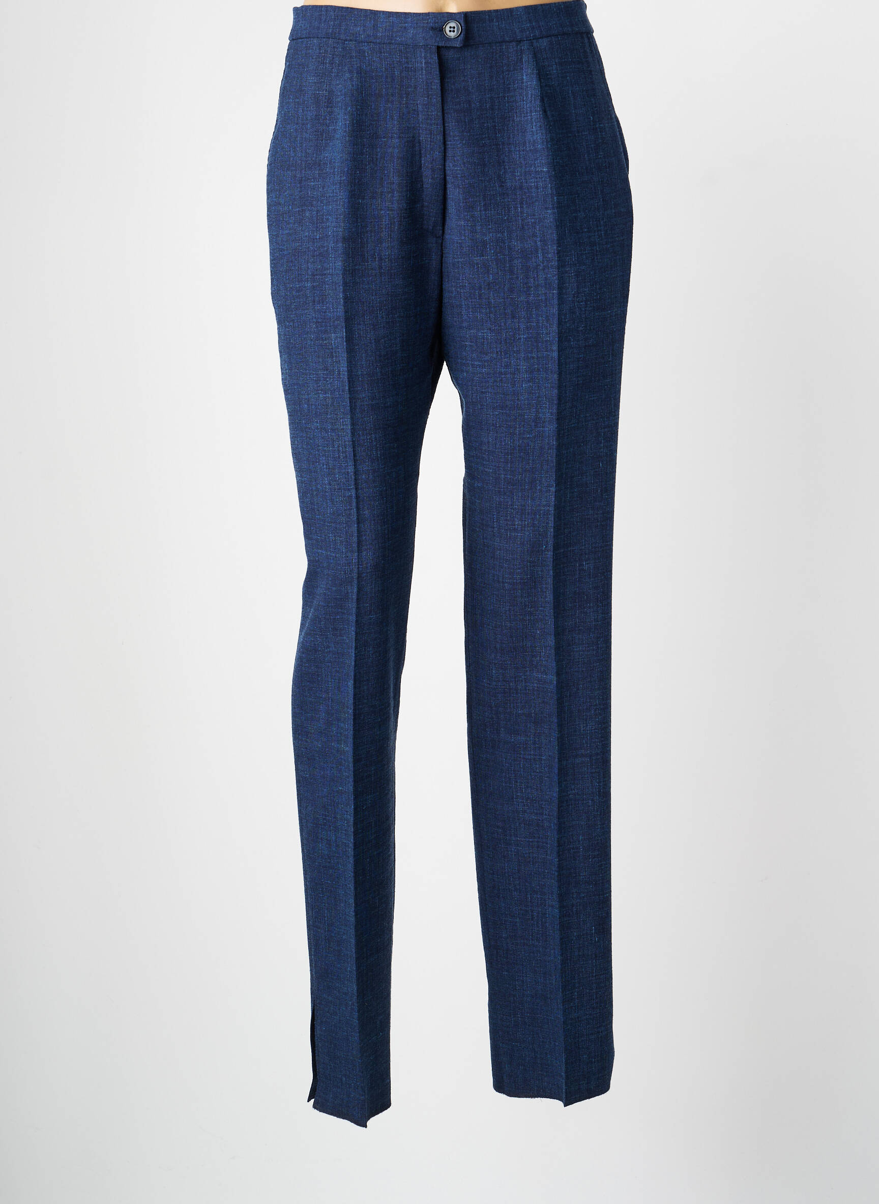 Pantalon droit taille à pinces taille normale bleu KARTING femme
