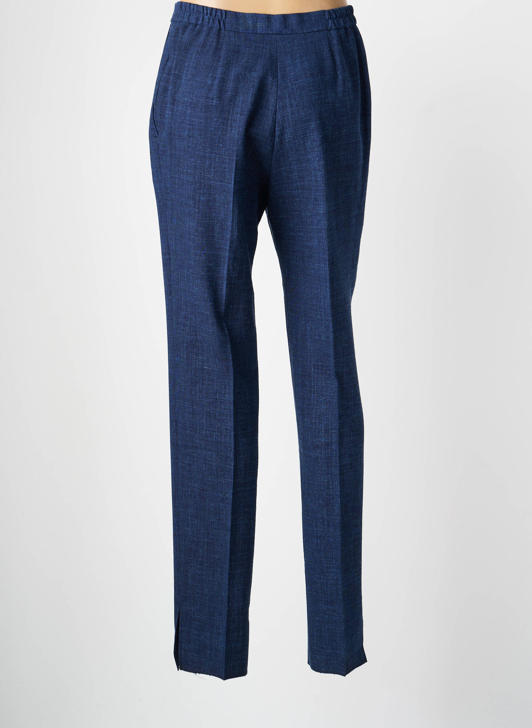 Pantalon droit taille à pinces taille normale bleu KARTING femme