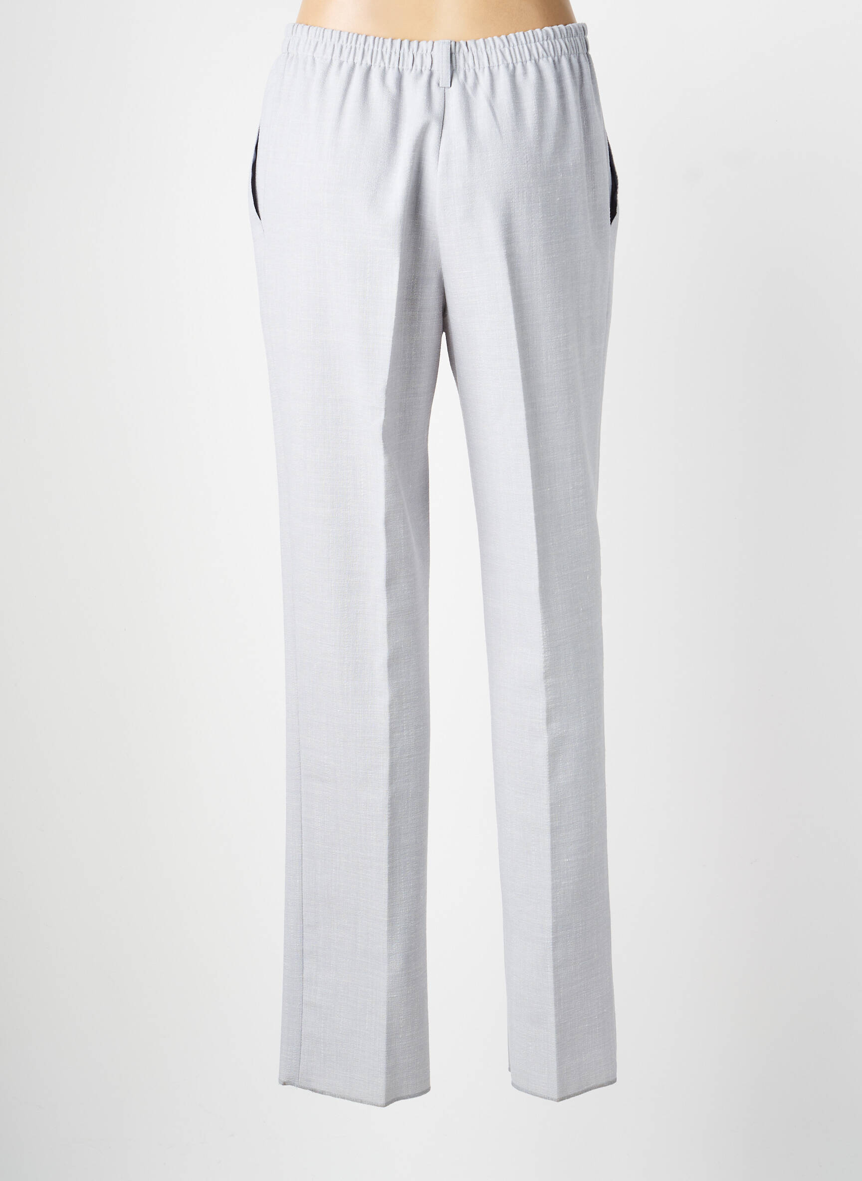 Pantalon droit tissage crêpe taille normale gris KARTING femme