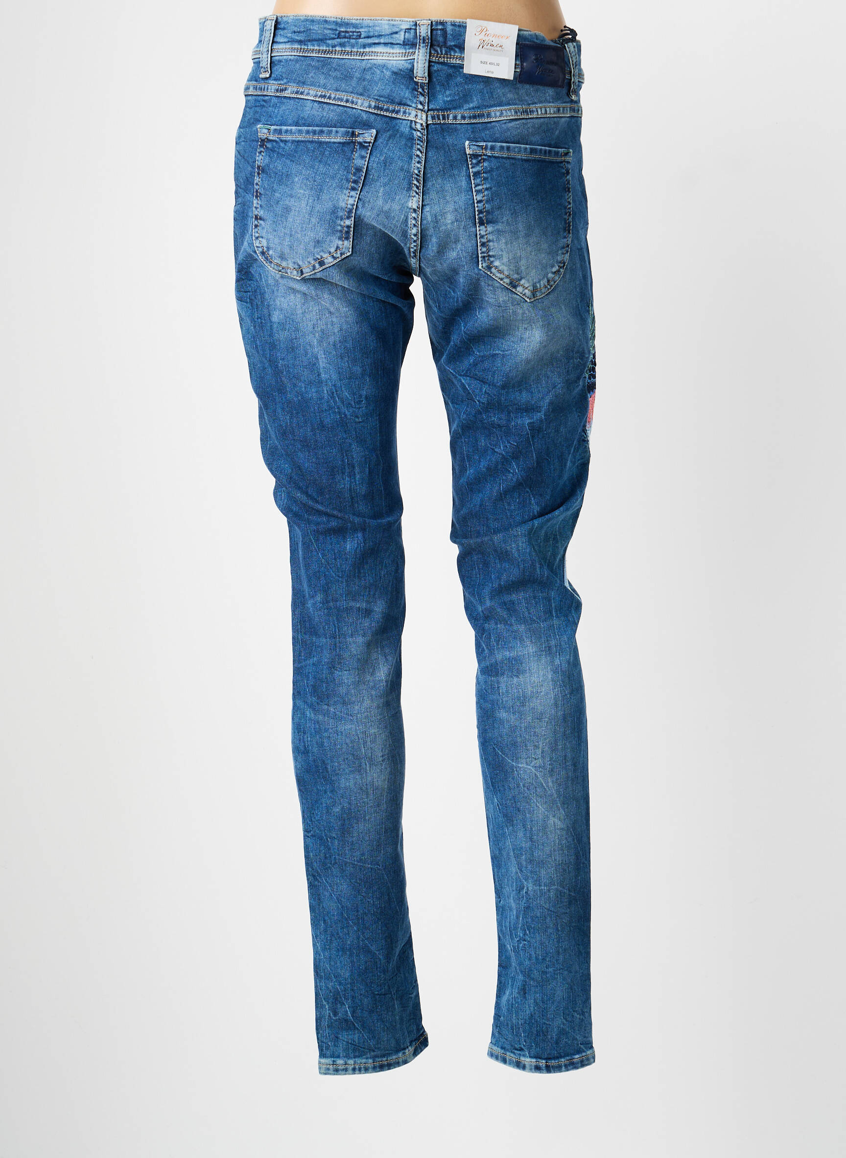 Jeans coupe slim tissage brut taille normale bleu PIONEER femme