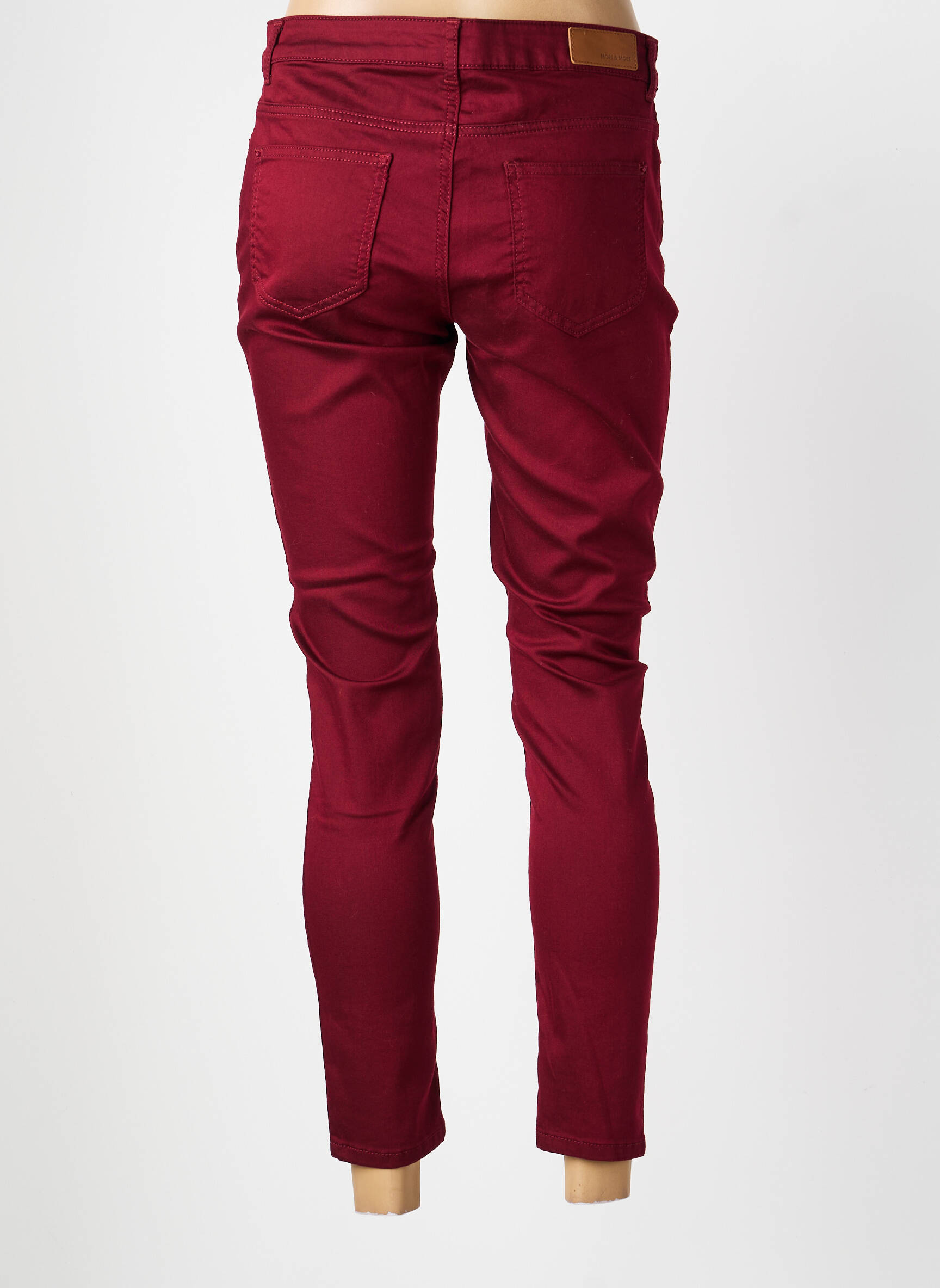 Jeans coupe slim tissage brut taille normale rouge MORE & MORE femme