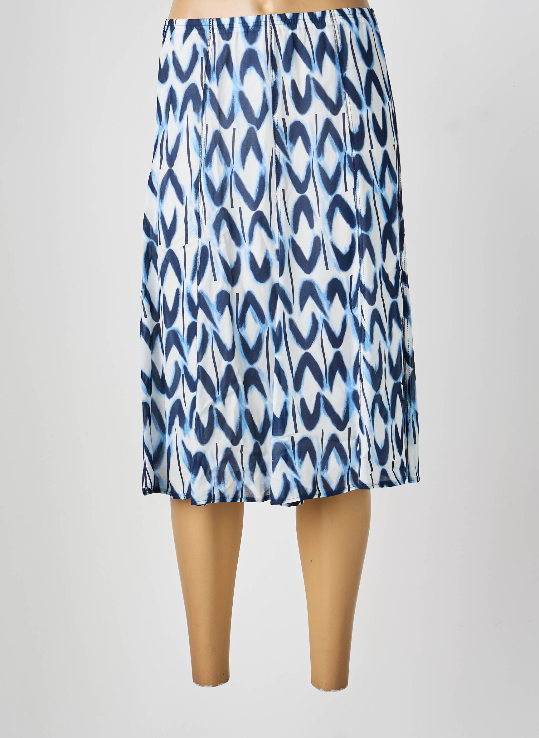 Jupe mi-longue taille normale bleu FRANK WALDER femme
