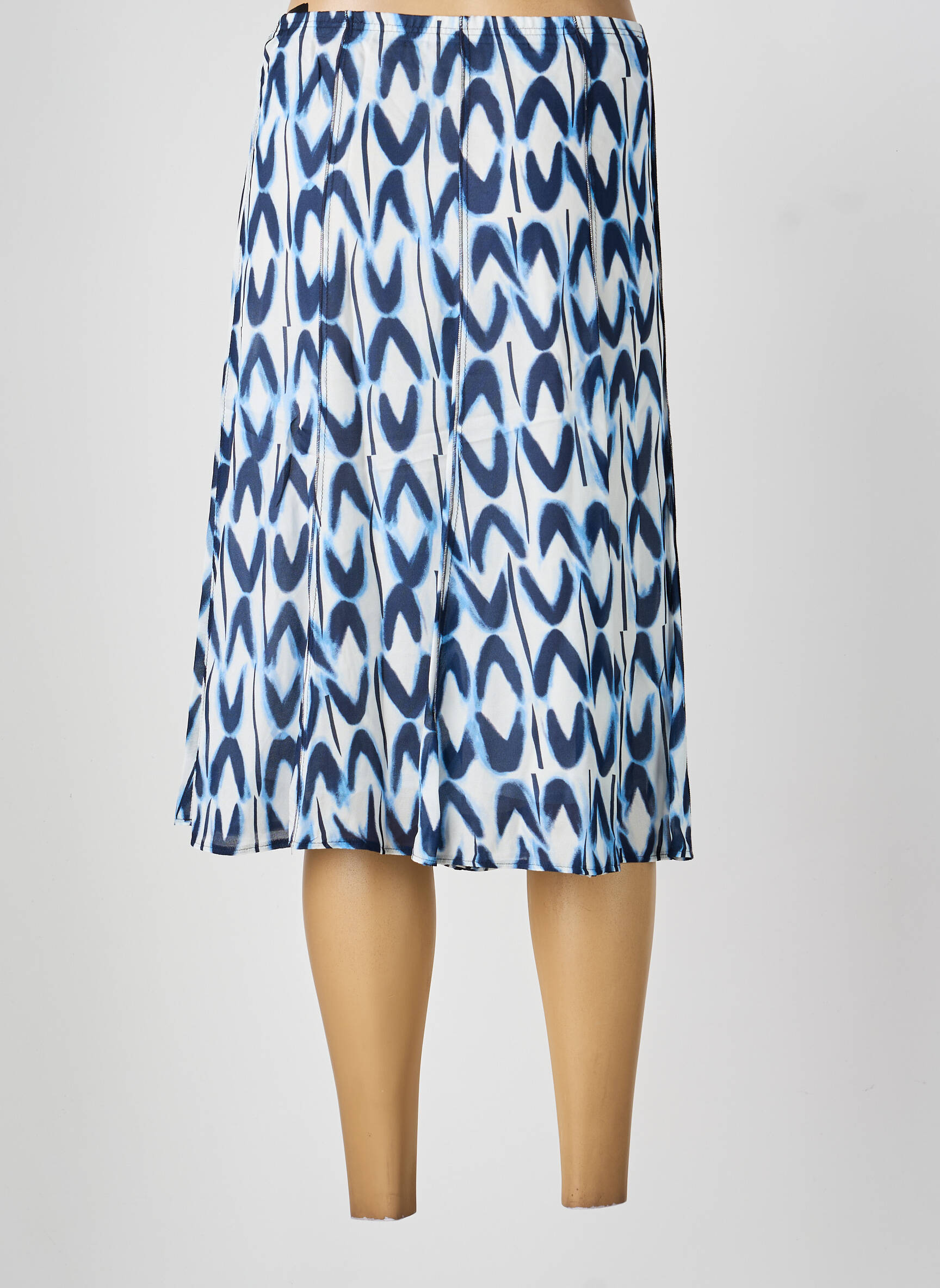 Jupe mi-longue taille normale bleu FRANK WALDER femme