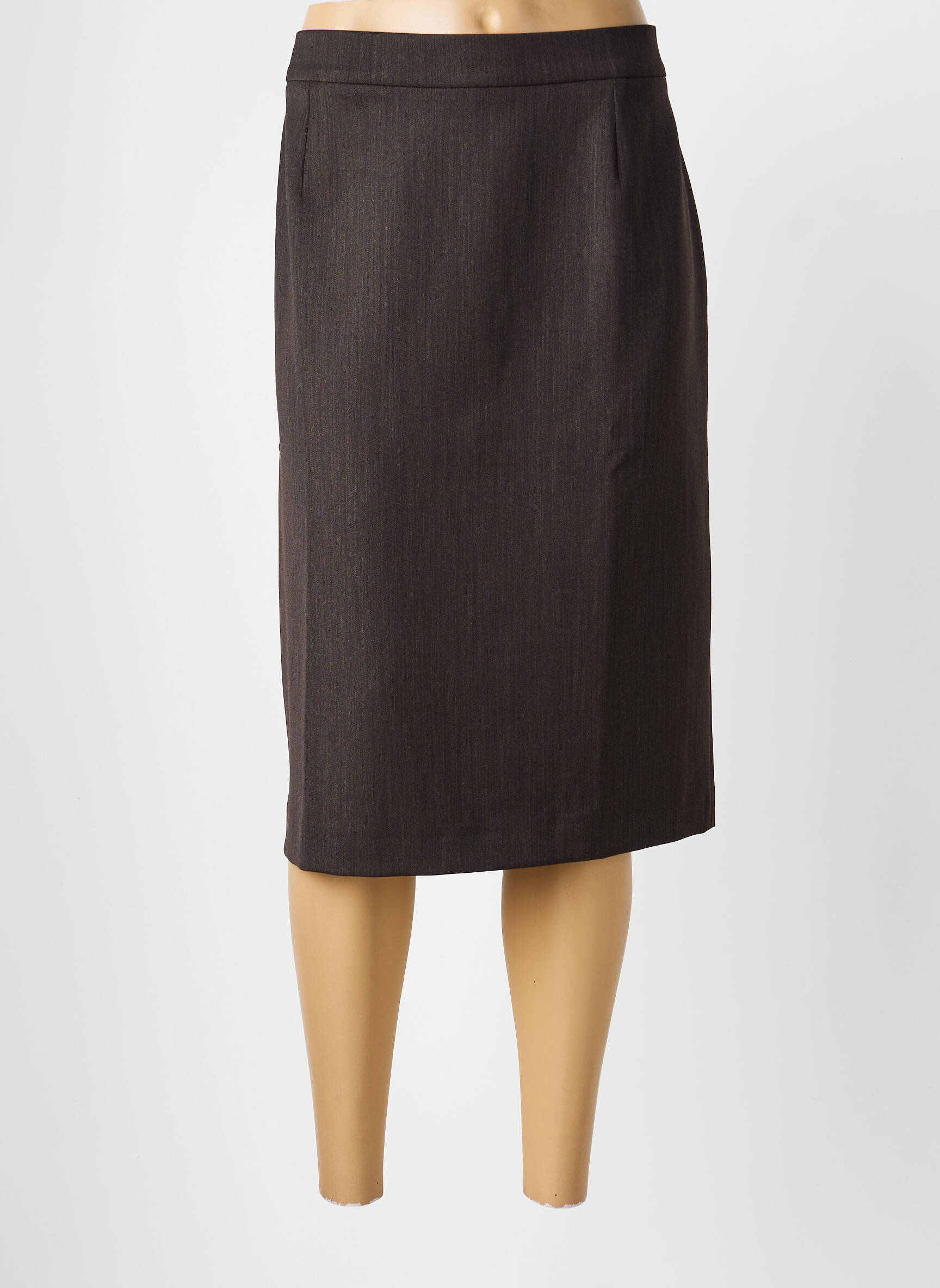 Jupe mi-longue taille normale marron SAINT HILAIRE femme