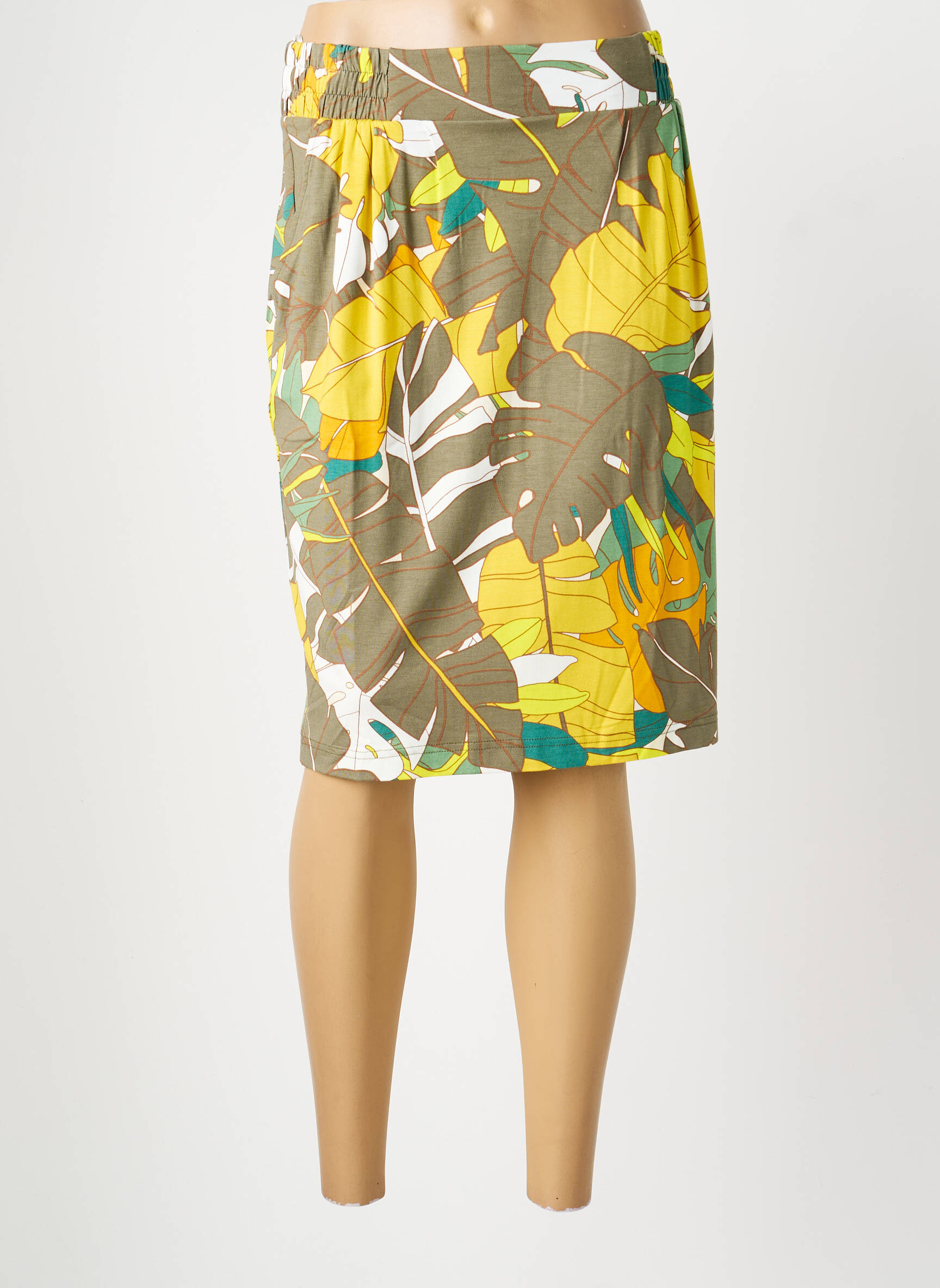 Jupe mi-longue stretch jaune BETTY BARCLAY femme