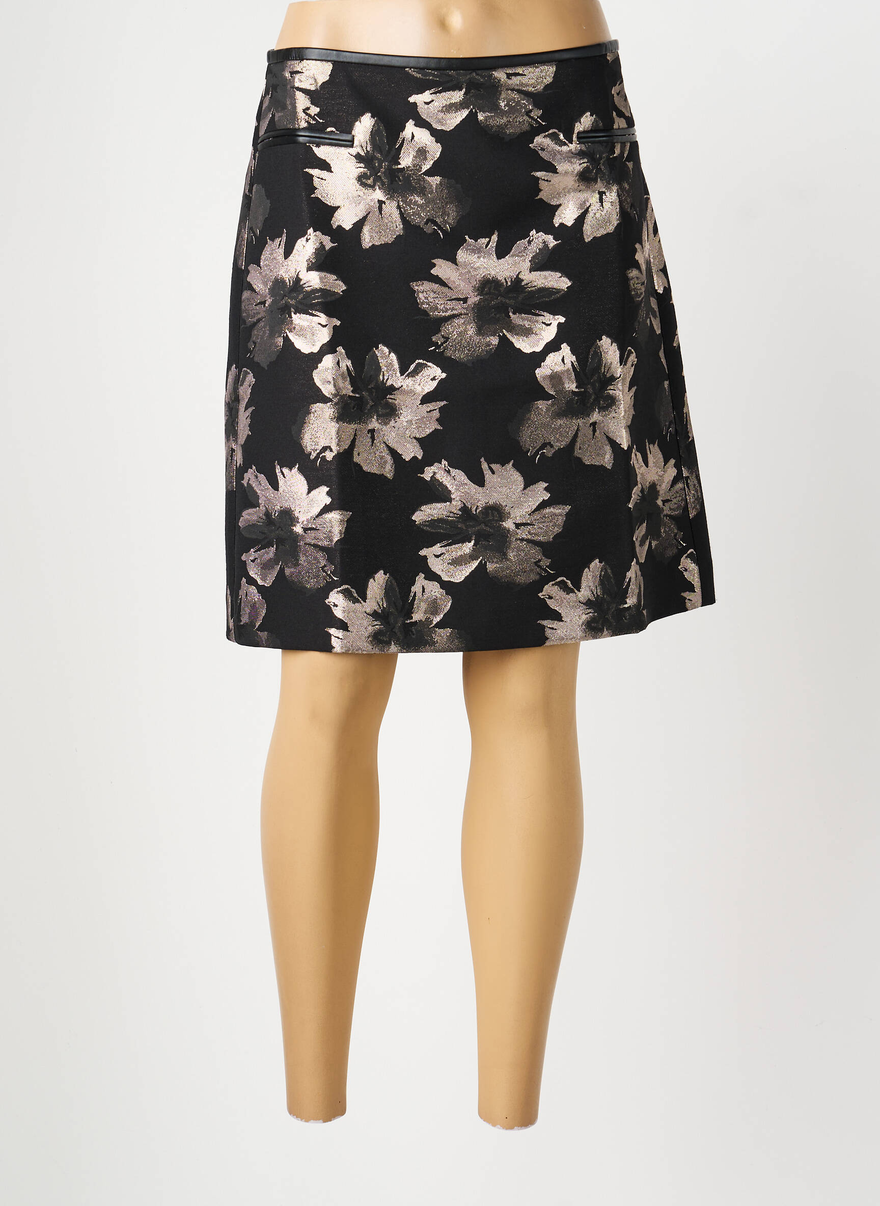 Jupe mi-longue coupe évasée noir COMMA, femme