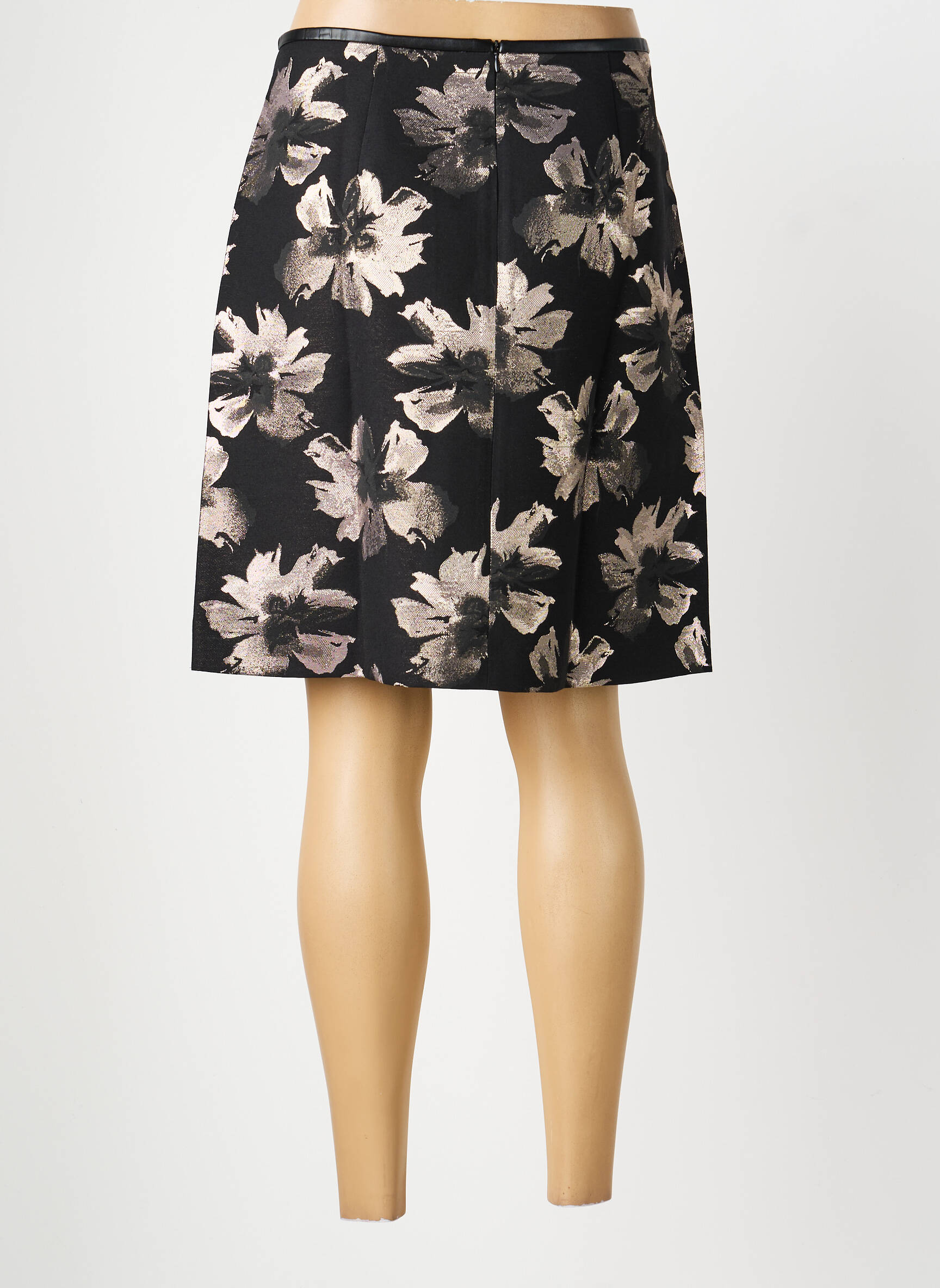 Jupe mi-longue coupe évasée noir COMMA, femme