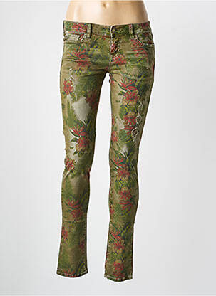 Pantalon slim poches vert GUESS femme