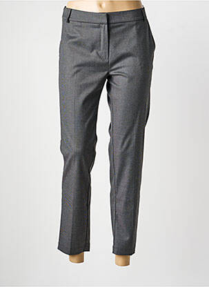 Pantalon 7/8 fermeture zippée sous rabat avec crochet gris LA PETITE FRANCAISE femme