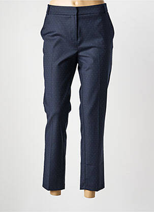 Pantalon 7/8 fermeture zippée sous rabat avec crochet bleu LA PETITE FRANCAISE femme
