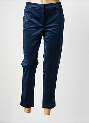 Pantalon 7/8 fermeture zippée sous rabat avec crochet bleu LA PETITE FRANCAISE femme
