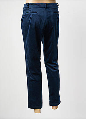 Pantalon 7/8 fermeture zippée sous rabat avec crochet bleu LA PETITE FRANCAISE femme