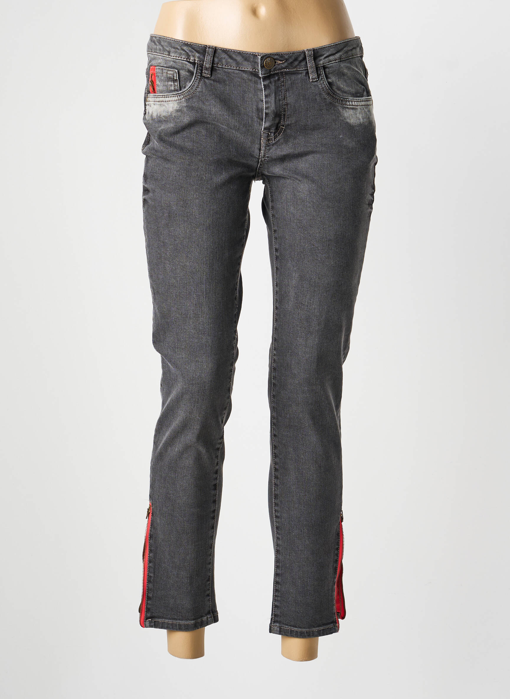 Jeans coupe slim poches gris BELAIR femme