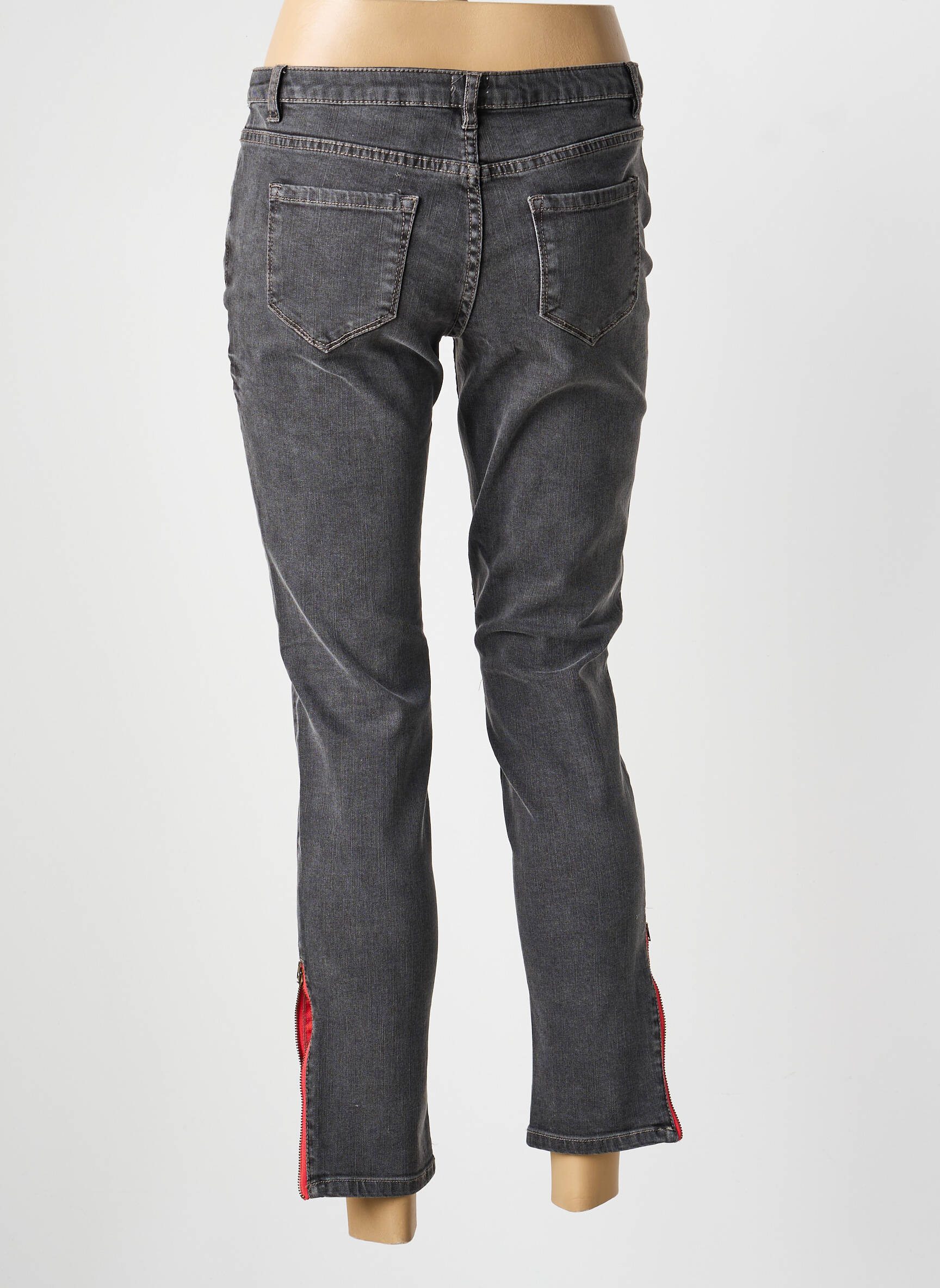 Jeans coupe slim poches gris BELAIR femme