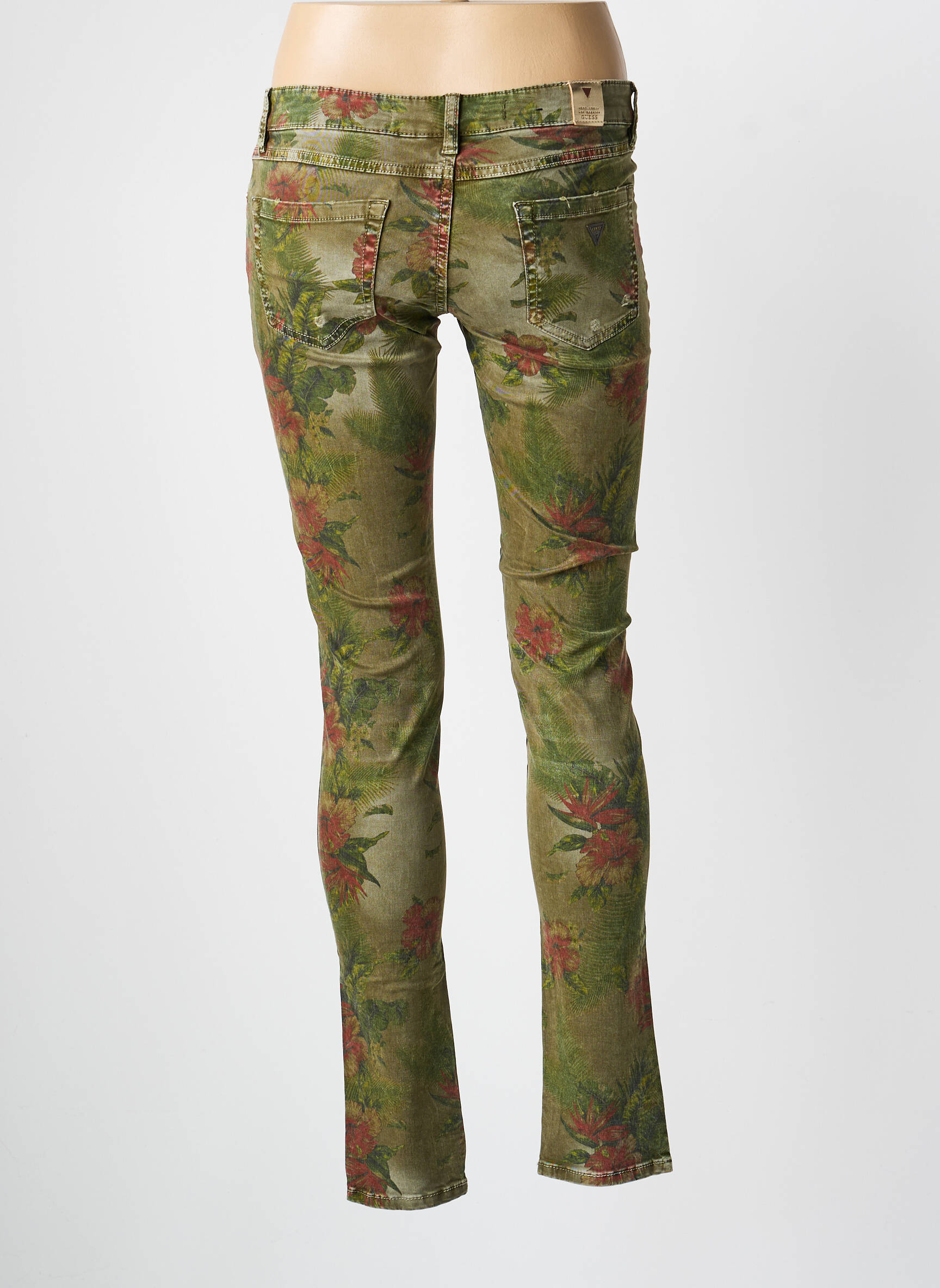 Pantalon slim poches vert GUESS femme