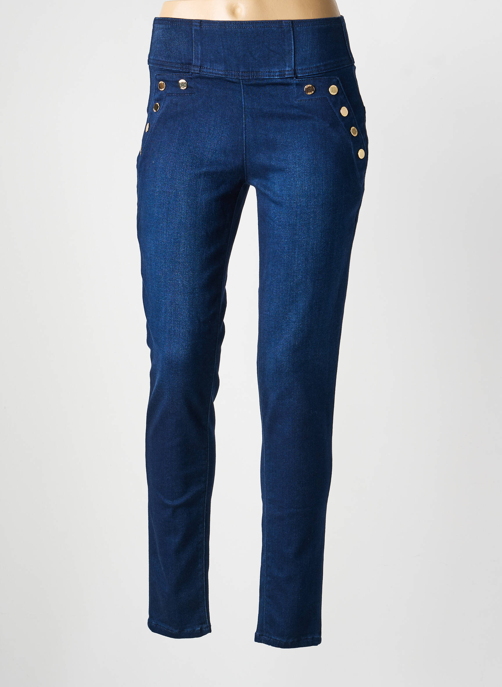 Jeans coupe slim poches bleu GUESS femme