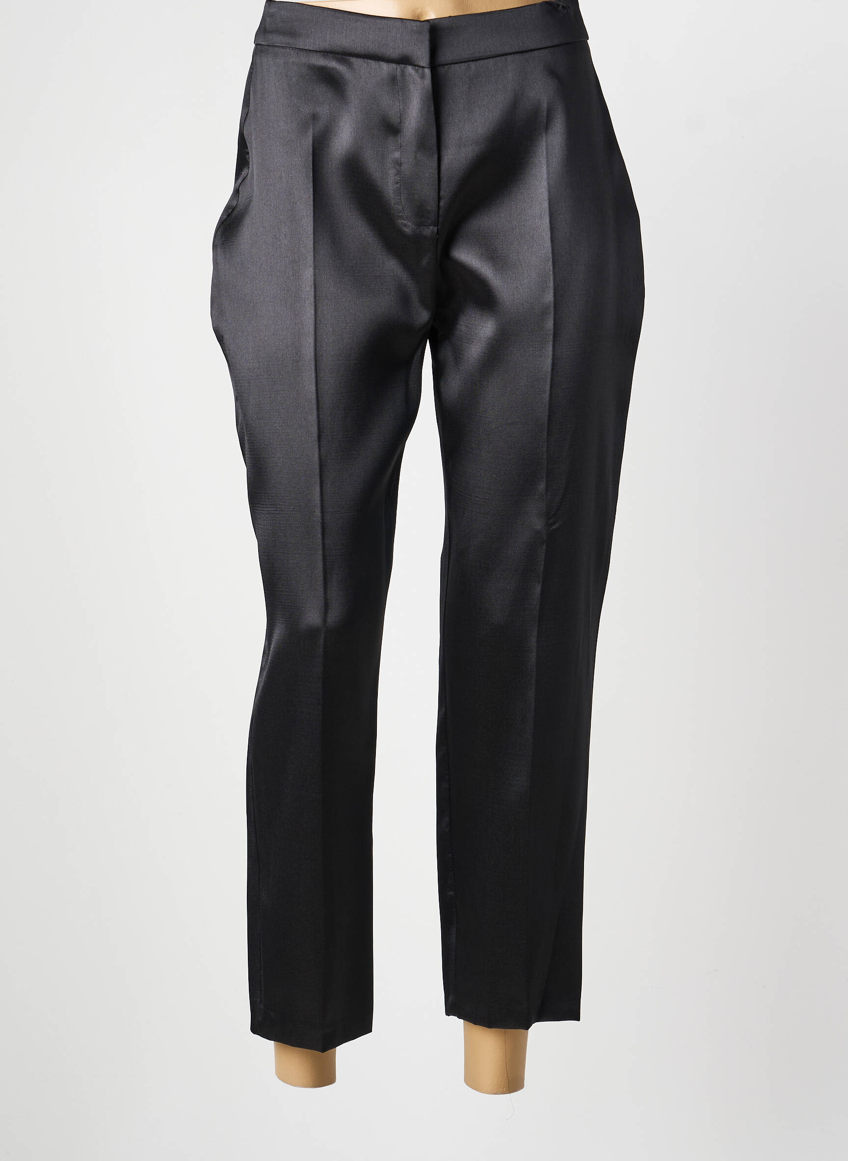 Pantalon 7/8 fermeture zippée sous rabat avec crochet noir MIANOTTE femme
