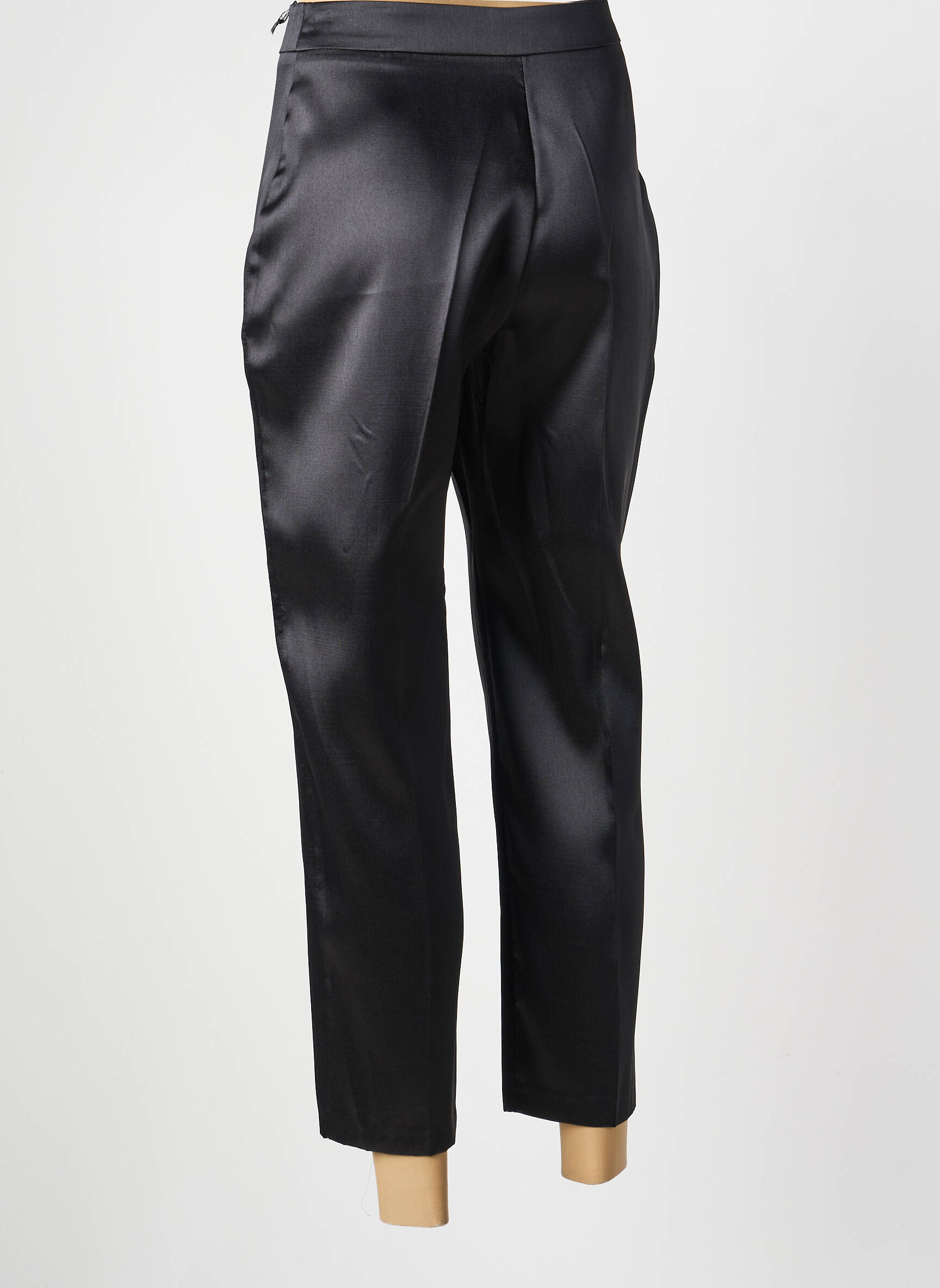 Pantalon 7/8 fermeture zippée sous rabat avec crochet noir MIANOTTE femme