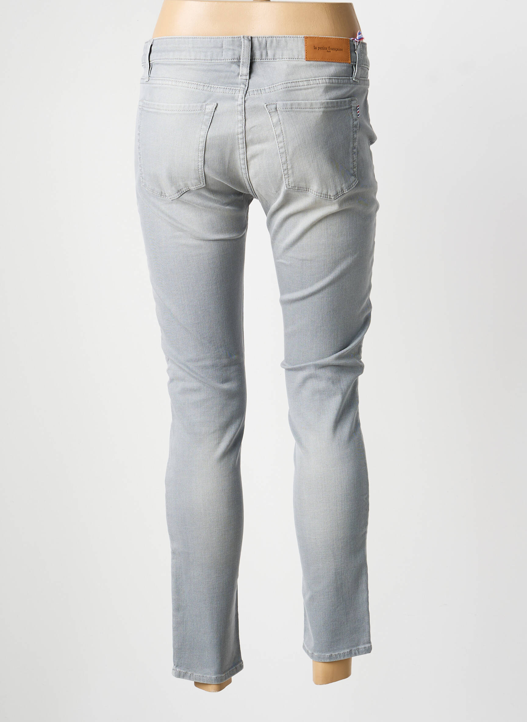 Jeans coupe slim poches gris LA PETITE FRANCAISE femme