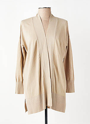 Gilet manches longues col châle beige MARKUP femme